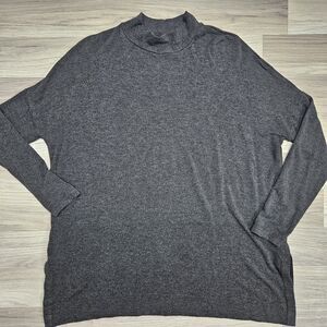 LOU & GREY Womens Gray Mock Neck Longsleeve Stretch Shirt Size Medium